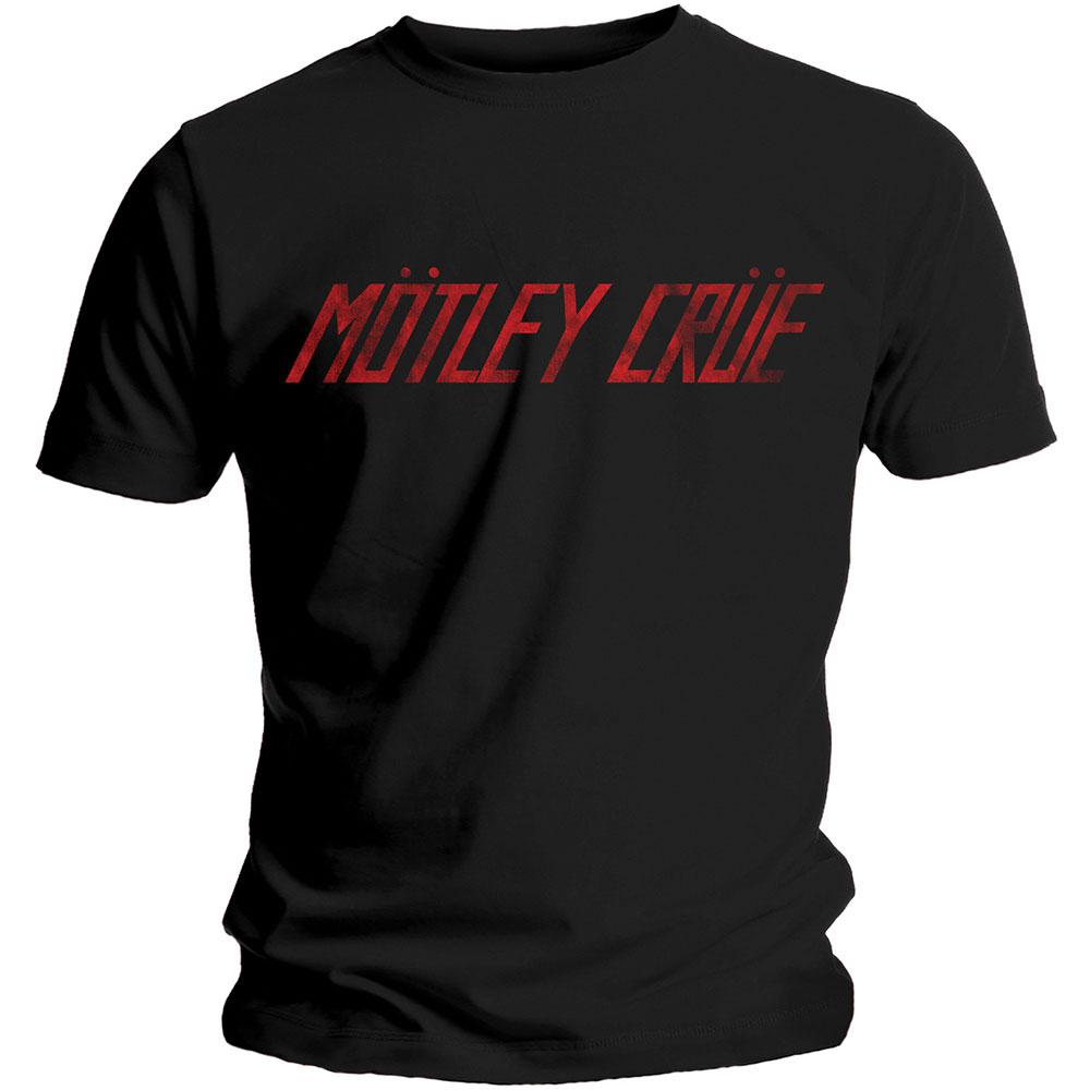 Motley Crue - Distressed Logo Heren Tshirt - Zwart